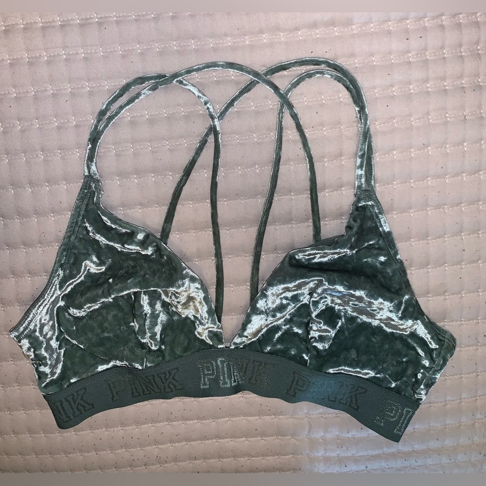 PINK velvet CrossBack bralette